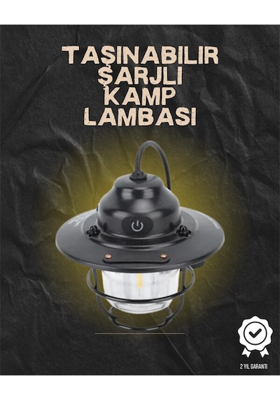 Kamp Ve Bahçe İçin Retro Led Fener Sıcak Işık Uzun Ömürlü Batarya