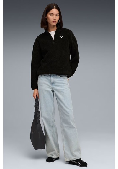 Puma Ess Elevated Half-zip Kadın Sweatshirt Siyah
