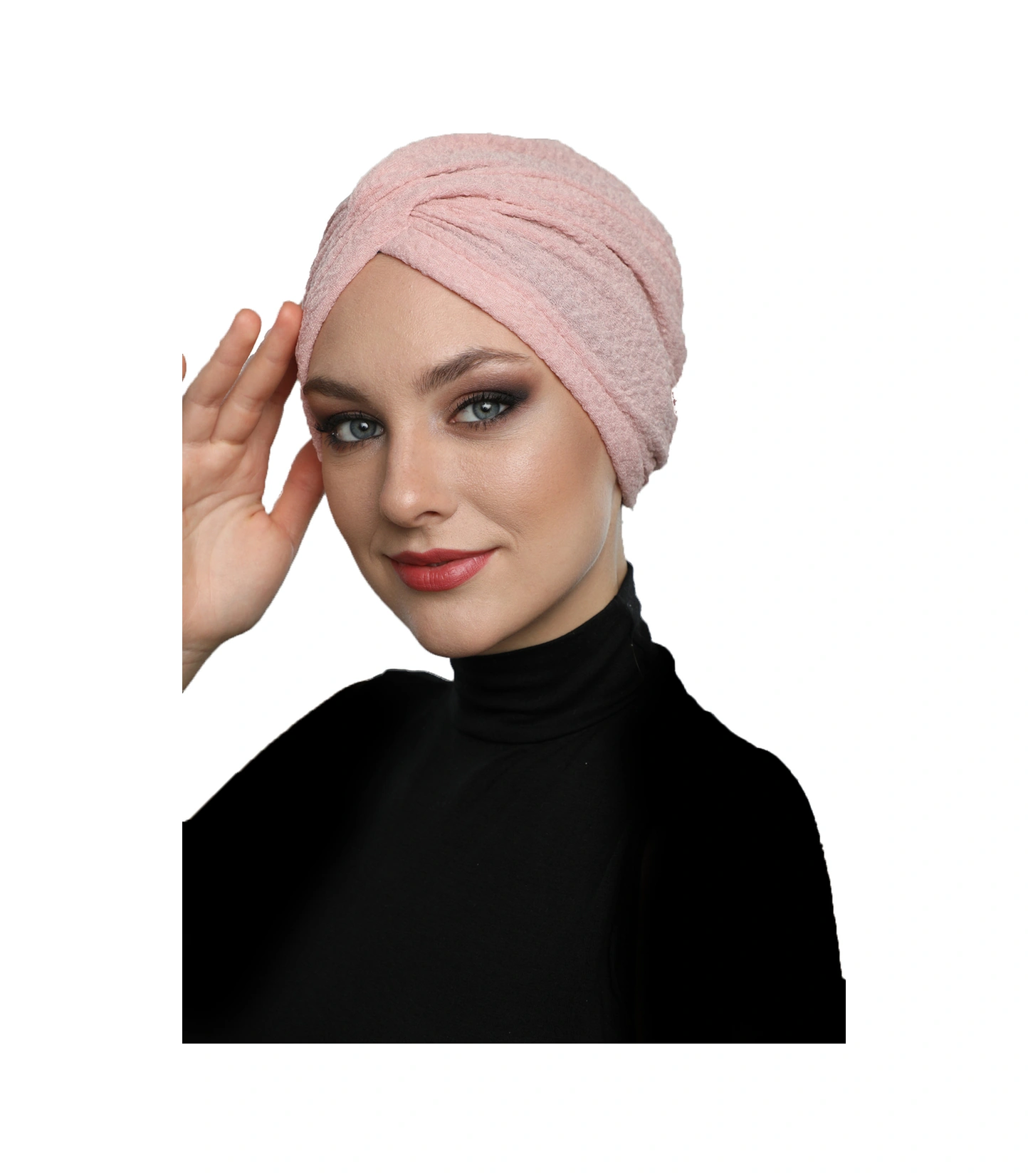 Elysianfidan Brokar W Pudra Hazır Türban Tesettür Bone Pudra
