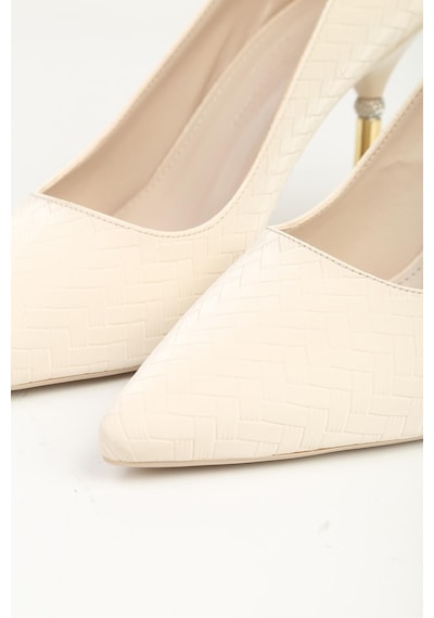Pierre Cardin Pc - 55017 Kadın 9 Cm Topuklu Abiye Ayakkabı Krem