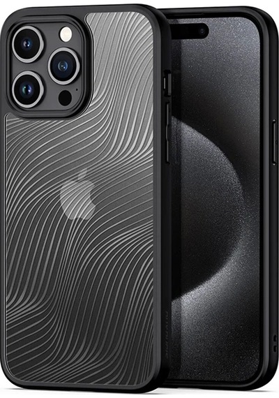 Dux Ducis Apple iPhone Uyumlu iPhone 15 Pro Max Aimo Series Premium Buzlu Sert Pc-tpu Kılıf- 5775 Siyah