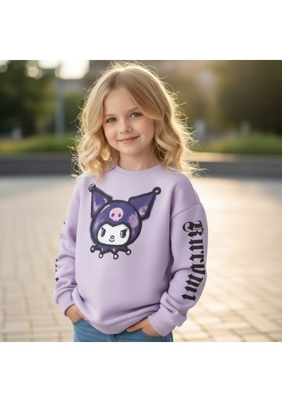 Kuromi Kız Çocuk Sweatshirt St09531 LİLA