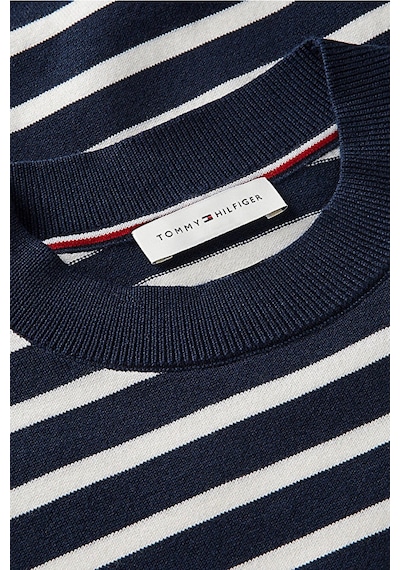 Tommy Hilfiger Pamuklu Kısa Kollu Kazak Kadın Kazak Ww0ww49705 0a5 Mavi-beyaz
