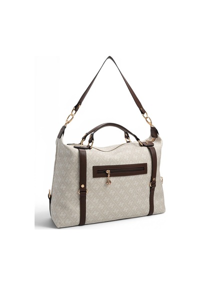 Silver Polo Taş - Kahve Monogram Kadın Seyahat Çantası Sp1064
