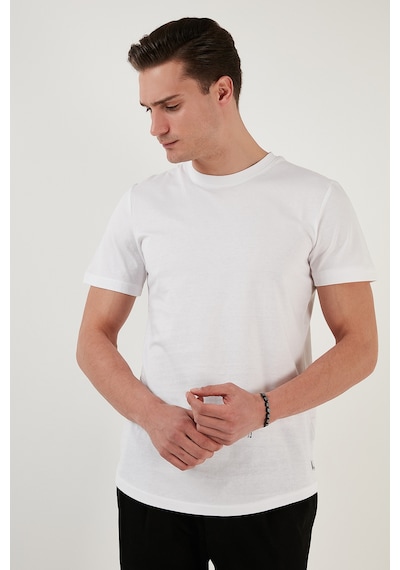 Buratti % 100 Pamuk Regular Fit Bisiklet Yaka T Shirt Erkek T Shirt 5902511 Beyaz