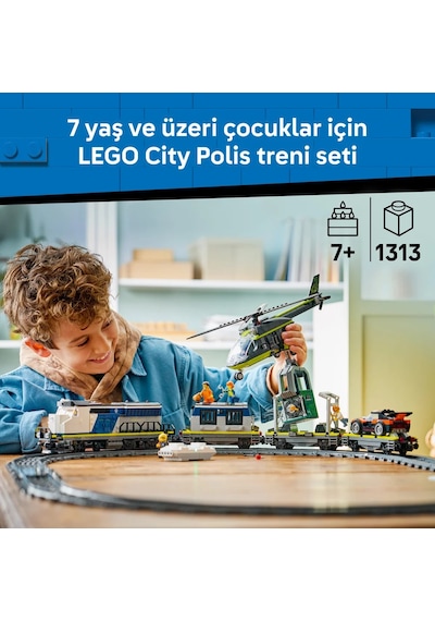 LEGO® City Polis Treni Soygunu 60508 – 7 Yaş ve Üzeri Çocuklar için 6 Minifigür İçeren Yaratıcı Oyuncak Yapım Seti (1313 Parça)