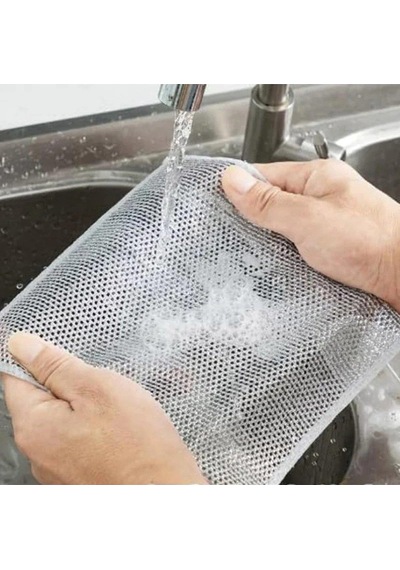 Bulaşık Ovma Ovalama Yanmış Yağ Ağır Kir Bezi Teli Telli Bez - 20x20 Cm. - 3 Adetlik Paket
