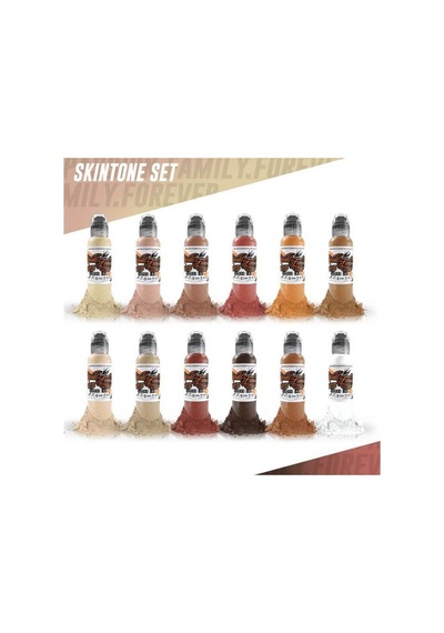 Skintone Set - World Famous Ink Dövme Boyası - 1oz 12 Color