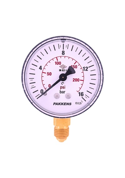 Pakkens Manometre Ø63 16 Bar