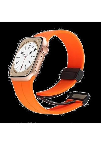 Piili Apple Watch 42-44-45-49 Mm Rubber Kayış Turuncu
