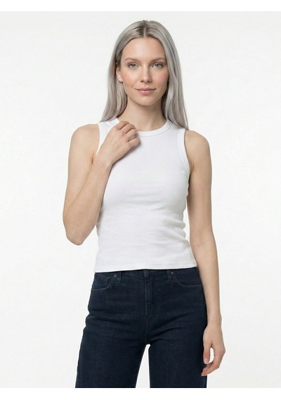 Slim Fit Kadın Bluz K.kol Beyaz