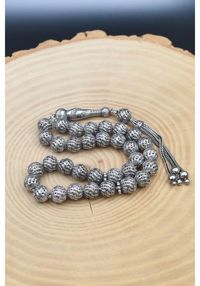 Erkek 925 Ayar Gümüş Tesbih Orta Boy -34 Gr- 901351 Gümüş
