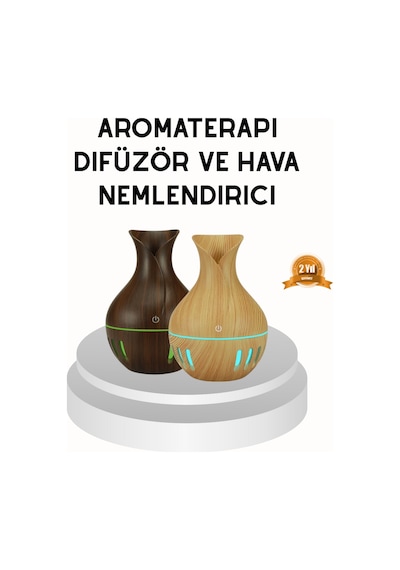 Ahşap Desenli 130 Ml Aromaterapi Difüzör Sessiz Ve Usb Bağlantılı Çok Renkli