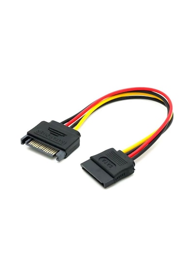 Sata 15 Pin Dişi Erkek Uzatma Kablosu Sata Hdd Güç Kablosu 30 Cm
