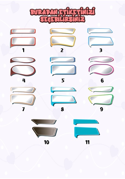 Okul Etiketi Kalem Defter Etiketi İsme Özel Etiket Set09