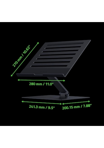 Adjustable Laptop Stand - 18 İnç'e Kadar Dizüstü Bilgisayarlar İçin Üretilmiş Ergonomik Yüksekliği Ayarlanabilir Dizüstü Bilgisayar Standı Alüminyum Siyah