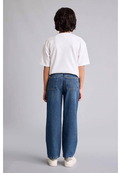Defacto Wıde Leg Düz Paça Jean Pantolon Erkek Çocuk F8436a826smnm28 Mavi-nm28