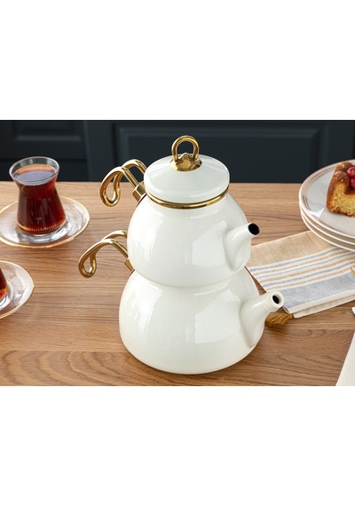 English Home Perro Emaye Mini Çaydanlık 0.5 Lt 1 Lt Beyaz