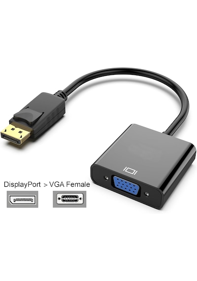 Daytona Zr140 Displayport To Vga Çevirici Dp Erkek Kadın Vga Monitör-pc Dönüştürücü Görüntü Kablosu