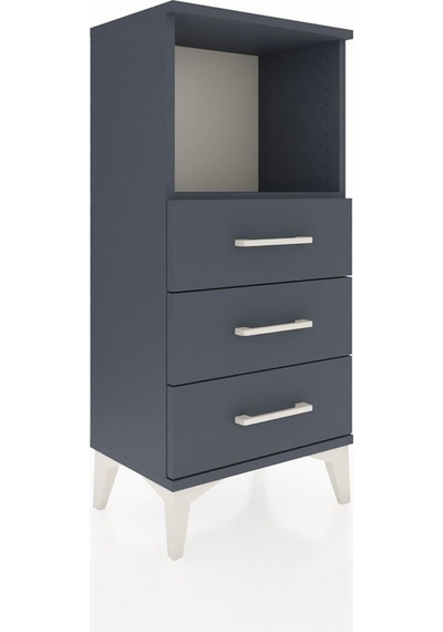 Arges Komodin Tek Raflı 3 Çekmeceli 44x30x96 Antrasit-antrasit Antrasit