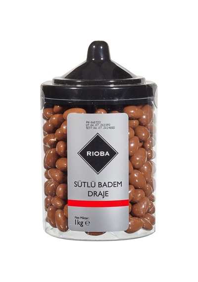 Rıoba Badem Draje 1 Kg - Kahve Yanı İkramlık Çikolata Kaplı Badem Tarı