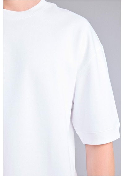 Defacto Loose Fit Bisiklet Yaka Kısa Kollu Ağır Kumaş Basic Beyaz Tişört B4844ax26auwt34 Beyaz-wt34