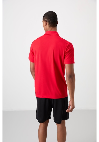 Tommy Life Kırmızı Polyester Nefes Alan Dokulu İnce Esnek Standart Fit Polo Yaka Erkek Performans T-shirt - 88 Kirmizi