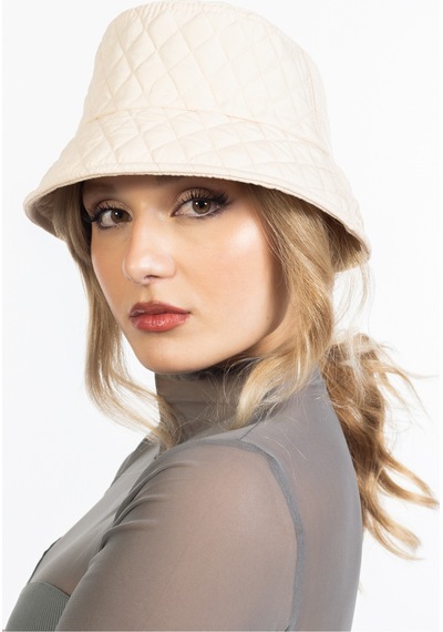 Ladycolor Kışlık Kapitone Bucket Balıkçı Şapka Açık Bej Açık Bej