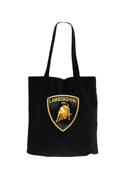 Lamborghini Logo 2 Siyah Kanvas Bez Çanta Siyah