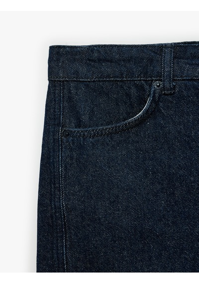 Koton Pamuklu Rahat Kalıp Cepli Denim Şort Etek Koyu İndigo 7wal70023md Dark Indigo