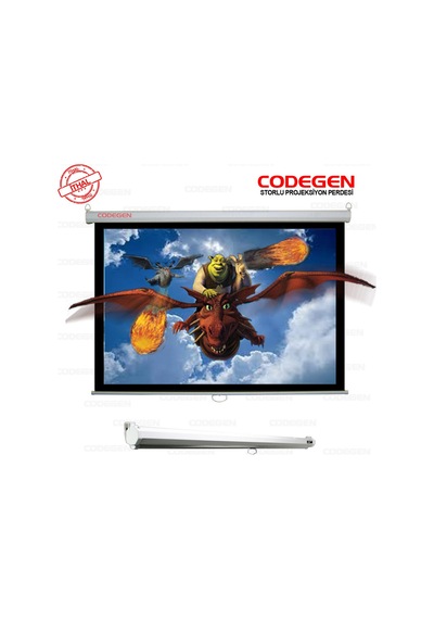 Codegen Ax-18 Storlu Projeksiyon Perdesi 180x180 Arkası Siyah Fonlu - Duvar/tavan Asılabilir 1923
