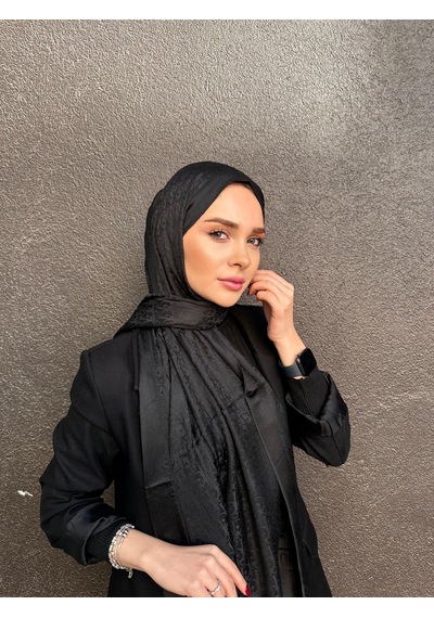 Cd Desen Kaşmir İpek Şal Silk Scarfs Hijab İthal Ürün Siyah