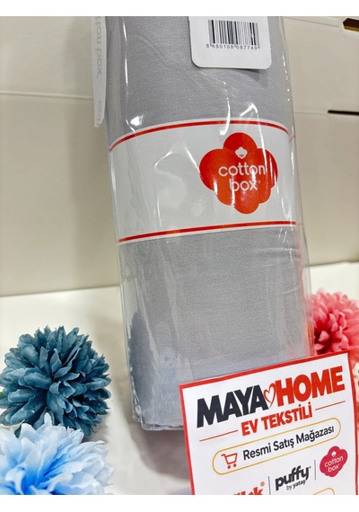 Cotton Box Deluxe Gri Tensel Çift Kişilik Lastikli Çarşaf Seti 160x200+30 Çok Renkli
