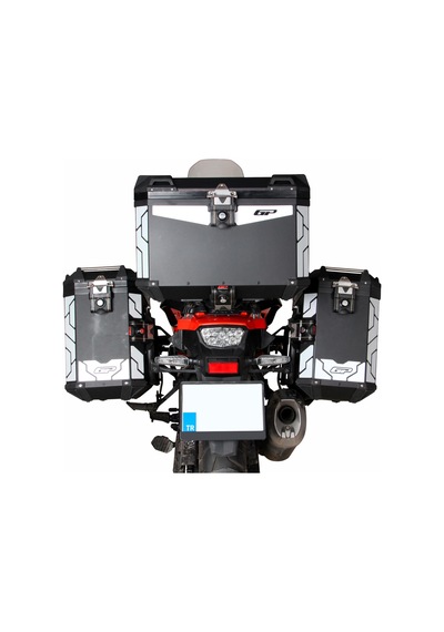 Gp Kompozit Universal 57+40+40 Lt Alüminyum Motosiklet Çanta Seti Siyah Diğer