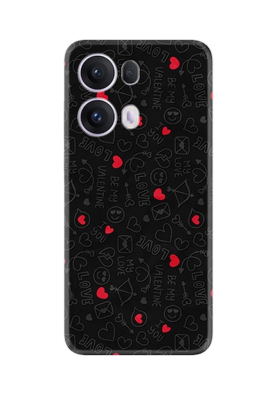 Oppo Reno 13 Pro Kılıf Boutique Baskılı Resimli Siyah Kalp Ve Ok Pcode -064