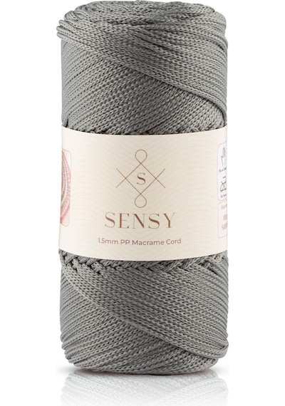 Sensy 1.5 Mm - 100 Gr Polyester Makrome Ipi Gri 150 M Polyester Makrome Ip Supla Ip Ve Çanta Ipliği