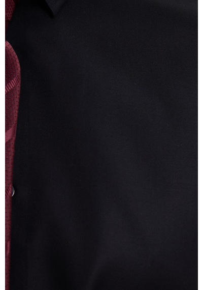 Tudors Slim Fit Siyah Non-ıron %100 Pamuk Doğa Dostu Ekoteks Belgeli Ütü Gerektirmez Gömlek-41964 Siyah