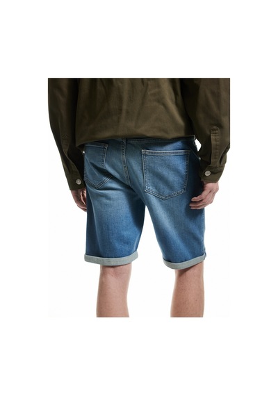 Koton Katlamalı Paça Bermuda Slim Fit Denim Şort Orta İndigo 5sam40003ıd İndigo