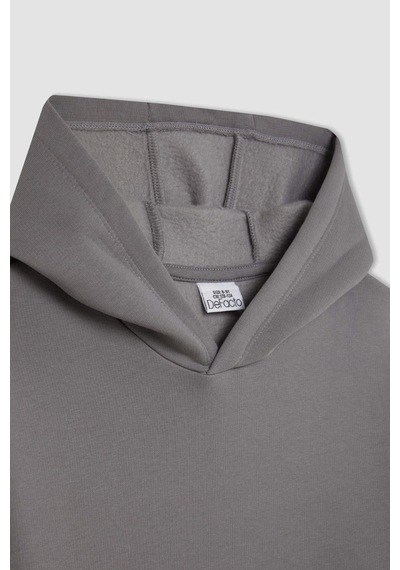 DeFacto Erkek Çocuk Cepli Kapüşonlu Kalın Okul Sweatshirt C7565A824AUGR436 DeFacto Erkek Çocuk Cepli Kapüşonlu Kalın Okul Sweatshirt C7565A824AUGR436