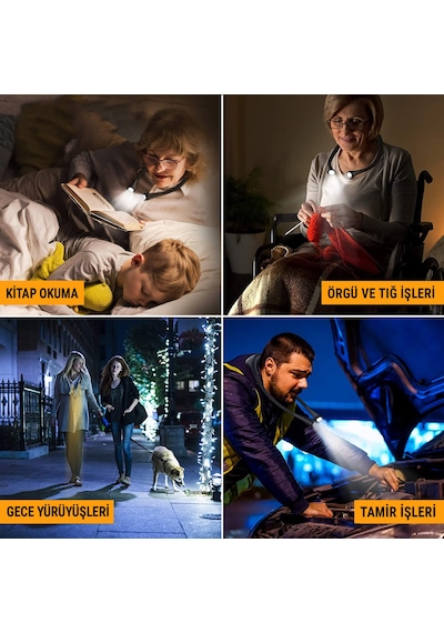 Frelso Kitap Okuma Lambası Led Şarjlı Taşınabilir Boyun Lamba Siyah