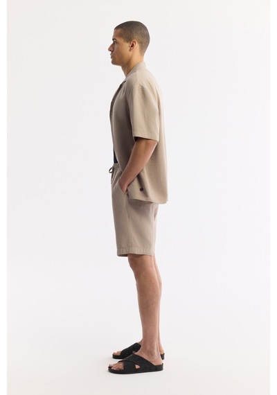 Avva Erkek Bej Beli Lastikli Bağcıklı Soft Touch Relaxed Fit Şort A51y3703