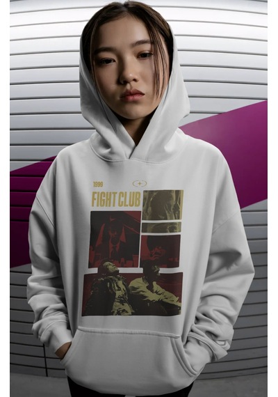 Sevbano 1999 Fight Club Tyler Durden Efsane Film Kahramanı Sırt Baskılı U beyaz