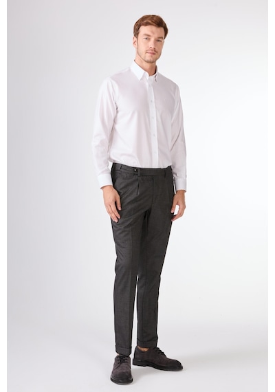 Dufy Antrasit Düz Slim Fit Casual Erkek Pantolon Antrasit