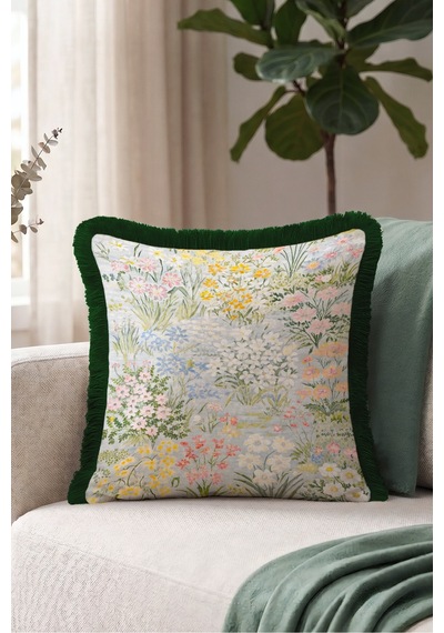 Çiçek Bahçesi Vintage Saçaklı Yastık Kılıfı - Romantik Mavi Yeşil Lacivert Püsküllü Kırlent Kılıfı Buzlu Atlas Opal Çiçek Bahçesi Vintage Saçaklı Yastık Kılıfı - Romantik Mavi Yeşil Lacivert Püsküllü Kırlent Kılıfı Buzlu Atlas Opal