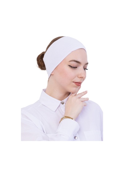 Modish Group Kadın Tesettür Bandana Penye Kaymaz Hazır Şal Eşarp Altı Bone Rahat Kullanım Beyaz