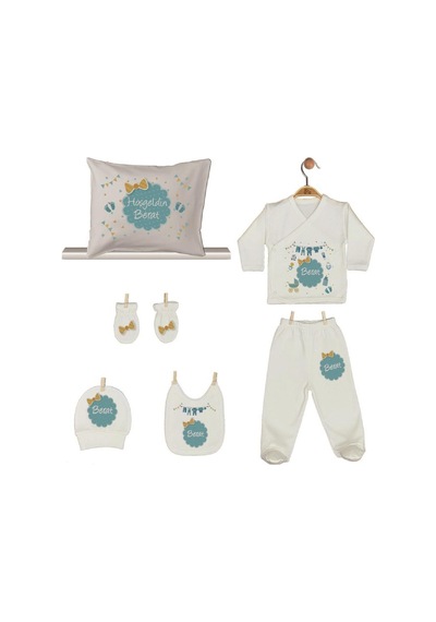 Pia Baby Gl 1905-08 İsme Özel Yastık Zıbın Set Krem