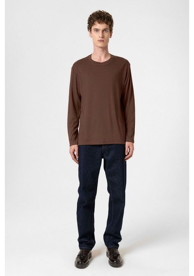 Antioch Relaxed Fit Basic Erkek T-shirt Kahverengi
