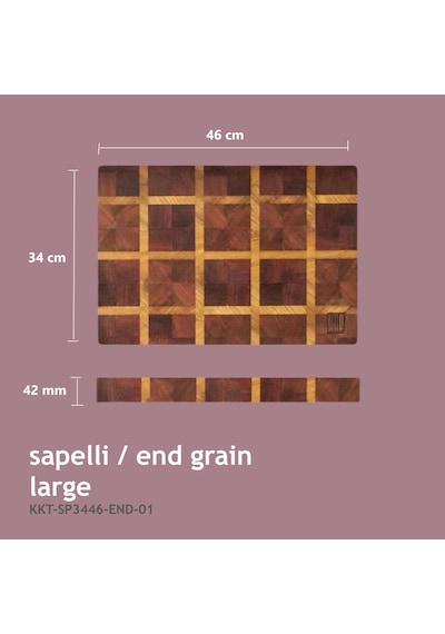 Kaf Ahşap Kesme Tahtası Kesme Tahtası Sapelli End-grain Large