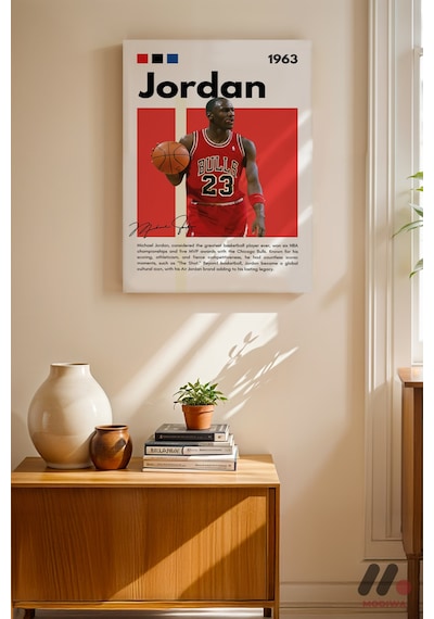 Michael Jordan Basketbol Posteri, Çerçevesiz Yüksek Kalite Duvar Afişi - Spor Severlere Hediye