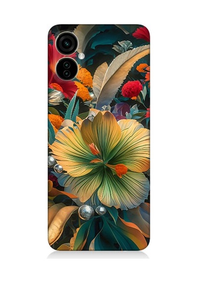 Tecno Camon 19 Neo Uyumlu Çiçekler Arasında Yaşam Desenli Silikon Kılıf Çok Renkli